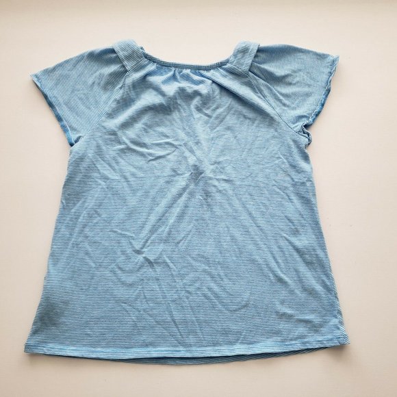 Cat & Jack Blue Striped Short Sleeve Top M - Picture 5 of 6